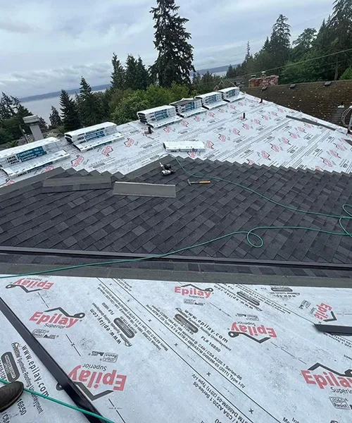 Reroof, IKO Cambridge, Dual Black in Camano Island 